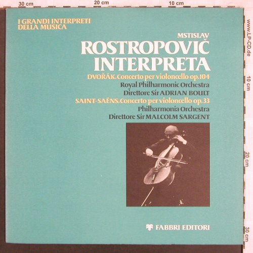 Dvorak,Antonin / Saint-Saens: Concerto per Violoncello,op104/op33, Fabbri Editori GLM-05 (310086), I, 1980 Typ: LP Best.-Nr.: L7575 Preis: 7,50 Euro