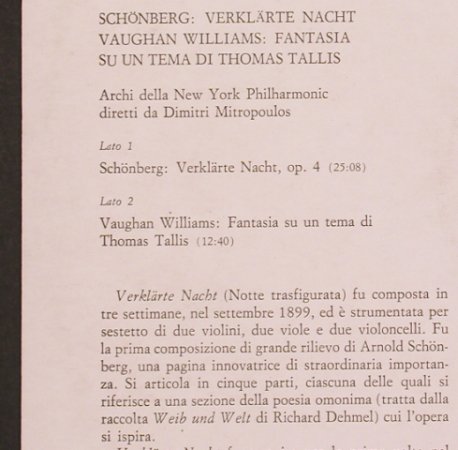 Schoenberg,Arnold/Vaughan Williams: Verklärte Nacht/Fantasia su un Tema, CBS-Odyssea(S 54 068), I, vg+/vg+, 1969 - LP - L7588 - 5,00 Euro