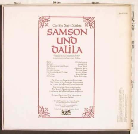 Saint-Saens,Camille: Samson und Dalila,Box,coml.i.franz., Eurodisc (86 977 XR), D, m-/vg+ Typ: 3LPQ Best.-Nr.: L7616 Preis: 12,50 Euro