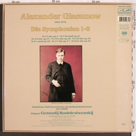 Glasunow,Alexander: Die Symphonien 1-8, Box, Melodia/Eurodisc(302 631-450), D, 1986 - 6LP - L7621 - 40,00 Euro