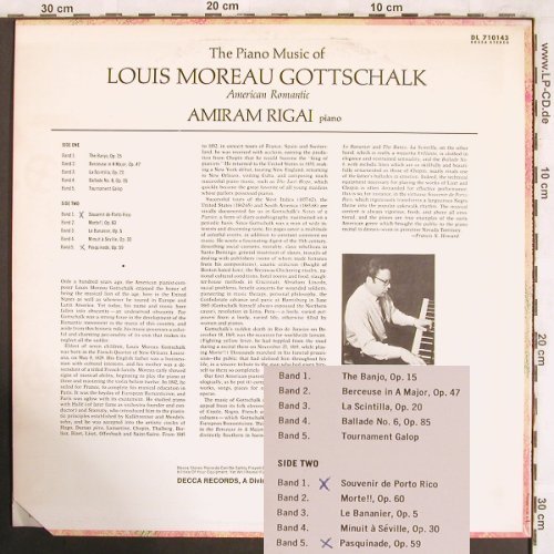 Gottschalk,Louis Moreau: The Piano Musik of, Am.Romantic, Decca(DL 710143), US,CO,woc,  - LP - L7671 - 12,50 Euro