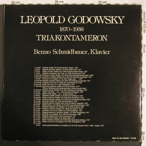 Godowsky,Leopold: Triakontameron, Foc, <= vg+/m-, Micula Rec. 121190(Mic 230834), D,  - 2LP - L7672 - 12,50 Euro