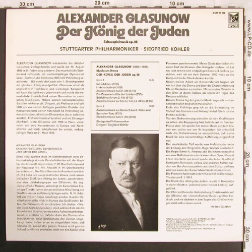 Glasunow,Alexander: Der König der Juden, FSM(FSM 53 032), D, 1980 - LP - L7674 - 9,00 Euro