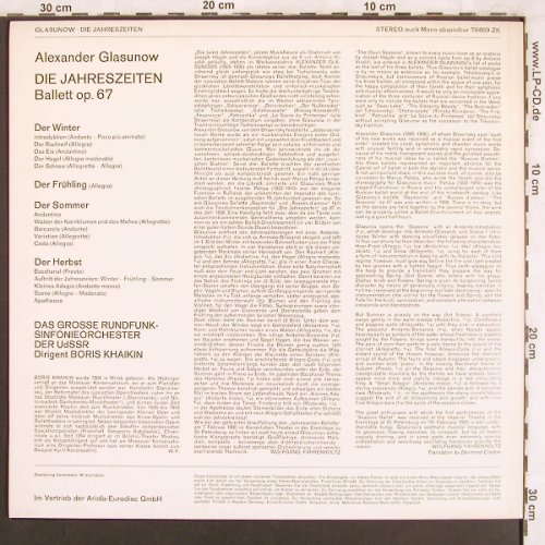 Glasunow,Alexander: Die Jahreszeiten, op.67 Ballett, Melodia Auslese(79 869 ZK), D,  - LP - L7675 - 7,50 Euro