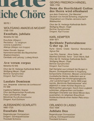 V.A.Exsultat, jubilate: Festliche Chöre-Mozart,Scarlatti..., Eurodisc, Club Ed. (34 494 5), D, 1978 Typ: LP Best.-Nr.: L7686 Preis: 5,00 Euro