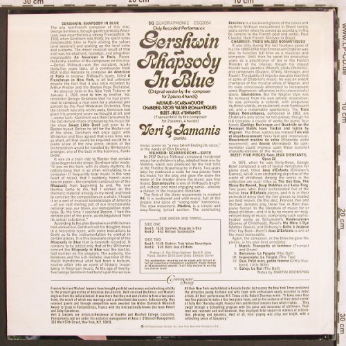 Gershwin,George / Milhaud: Rhapsody In Blue/Scaramouce, m-/vg+, Connoisseur(CSQ-2054), US, 1973 - LPQ - L7709 - 6,00 Euro
