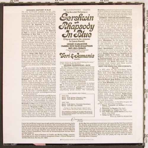 Gershwin,George / Milhaud: Rhapsody In Blue/Scaramouce, m-/vg+, Connoisseur (CSQ-2054), US, 1973 Typ: LPQ Best.-Nr.: L7709 Preis: 6,00 Euro