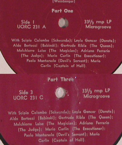 Weinberger,Jaromir: Schwanda, m-/No Cover,Privat Record, Unique Opera Recordings(UORC 231), US,  - 2LP - L7715 - 12,50 Euro