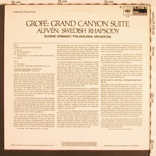 Grof,Ferde / Alfven: Grand Canyon Suite/Swedish Rhaps., CBS(61266), UK,  - LP - L7718 - 9,00 Euro