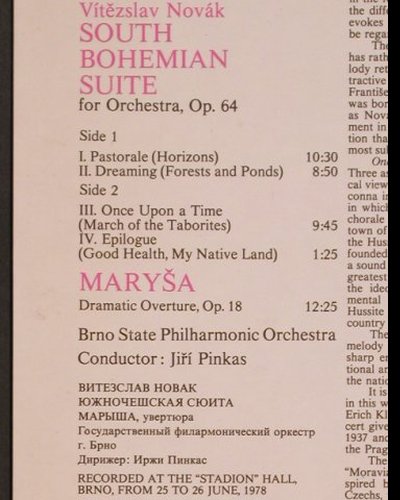 Novak,Vitezslav: South Bohemian Suite,op.64/Marysa, Supraphon(1110 2486), CZ, 1978 - LP - L7725 - 9,00 Euro