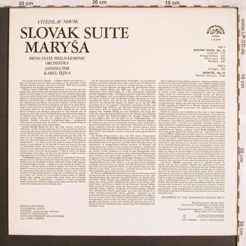 Novak,Vitezslav: Slovack Suite, op.32/Marysa,op.18, Supraphon(1 10 0648), CZ,vg+/m-, 1970 - LP - L7726 - 5,00 Euro