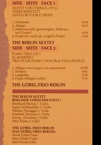Korngold,Wolfgang: Sextet for Strings op.10/PianoT.Op1, Etcetera(ETC 1043), NL, 1986 - LP - L7737 - 9,00 Euro