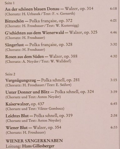 Wiener Sängerknaben: An der schönen blauen Donau, RCA(RL 30454), D, 1977 - LP - L7745 - 7,50 Euro