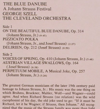 Strauß,Johann: The Blue Danube..Festival, vg+/m-, CBS Classics(61 212), UK,  - LP - L7746 - 4,00 Euro