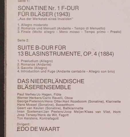 Strauss,Richard: Sonatine F-dur(1943), Philips(6500297), NL, 1972 - LP - L7755 - 9,00 Euro