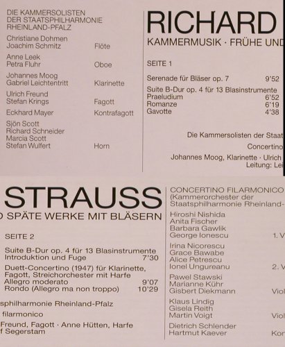 Strauss,Richard: Kammermusik, Frühe&Späte m.Blsern, Signum(SIG 018-00), D, 1986 - LP - L7756 - 7,50 Euro