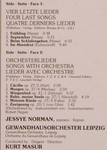 Strauss,Richard: Vier letzte Lieder, Philips(6514 322), NL, 1983 - LP - L7759 - 7,50 Euro