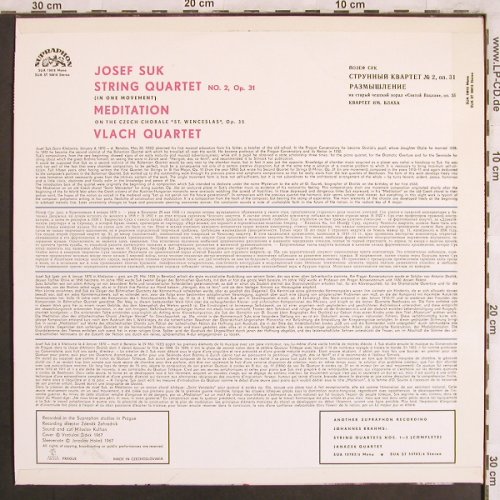 Suk,Josef: String Quartet No.2,op.31(1911)35, Supraphon(SUA 10818), CZ, 1967 - LP - L7768 - 7,50 Euro