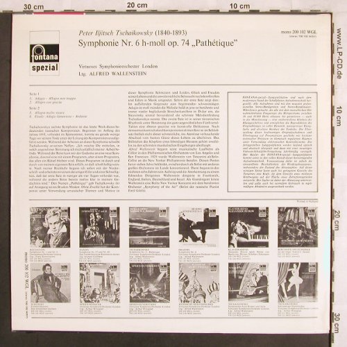 Tschaikowsky,Peter: Sinfonien Nr.6 h-moll, Pathetique, Fontana (200 102 WGL), NL Typ: LP Best.-Nr.: L7776 Preis: 6,00 Euro