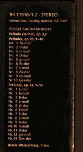 Rachmaninow,Sergej: 24 Preludes, Box, RCA Red Seal(RK 11 516/1-2), D, 1973 - 2LP - L7805 - 9,00 Euro