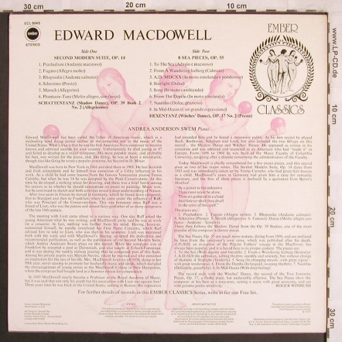 MacDowell,Edward: Second Modern Suite,op.14,8 Sea..., Ember Classics(ECL 9045), UK, m-/vg+, 1975 - LP - L7806 - 9,00 Euro