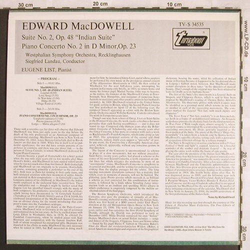 MacDowell,Edward: Indian Suite No.2,op.48, op.23, Turnabout Vox(TV-S 34535), US, 1978 - LP - L7808 - 9,00 Euro