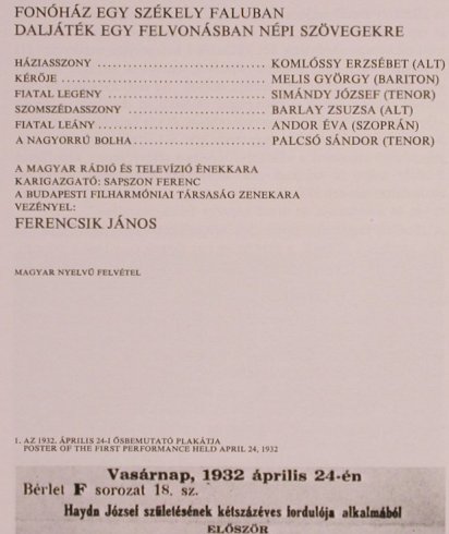 Kodaly,Zoltan: Szekely fono,Spinning Room, Box, Hungaroton(LPX 11504-05), H,  - 2LP - L7815 - 9,00 Euro