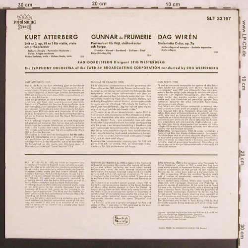 Atterberg,Kurt/G.de Frumerie/Wiren: Svit för violin,viola och strakork., Swedish Society/Teldec (SLT 33 167), D Typ: LP Best.-Nr.: L7822 Preis: 20,00 Euro
