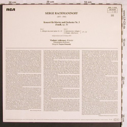 Rachmaninoff,Sergei: Klavierkonzert Nr.3 d-moll Op.30, RCA Red Seal(26.41359), D, 1976 - LP - L7836 - 7,50 Euro