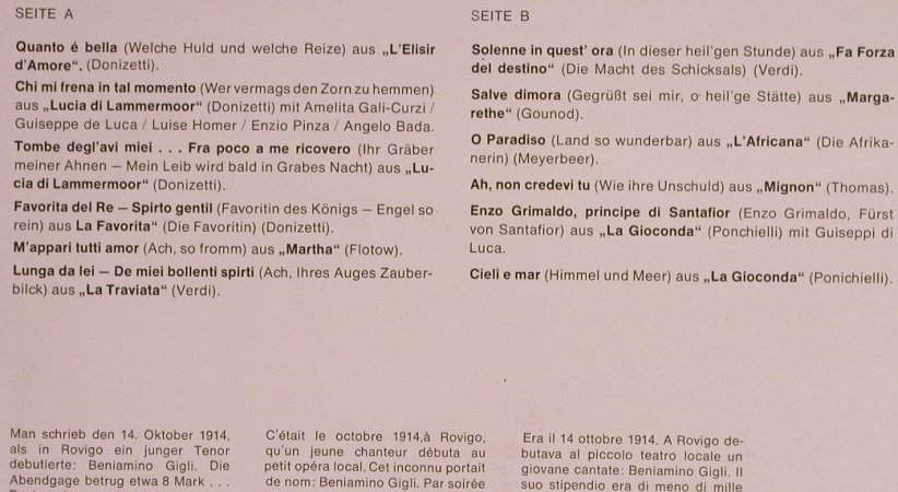 Gigli,Benjamino: singt aus Opern, Vol.1, Top Classic(TC-9012), D, 1968 - LP - L7844 - 5,00 Euro
