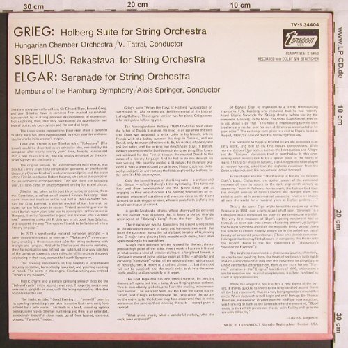 Sibelius,Jean: Rakastava /HolbergSuite/Serenade, Turnabout Vox(TV-S 34404), US,  - LP - L7852 - 7,50 Euro