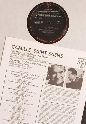 Saint-Saens,Camille: Works for Violin&Orch,Cello&Orch, VoxBox, Vol.1 (QSVBX 5134), US,m /vg+ Typ: 3LPQ Best.-Nr.: L7859 Preis: 15,00 Euro