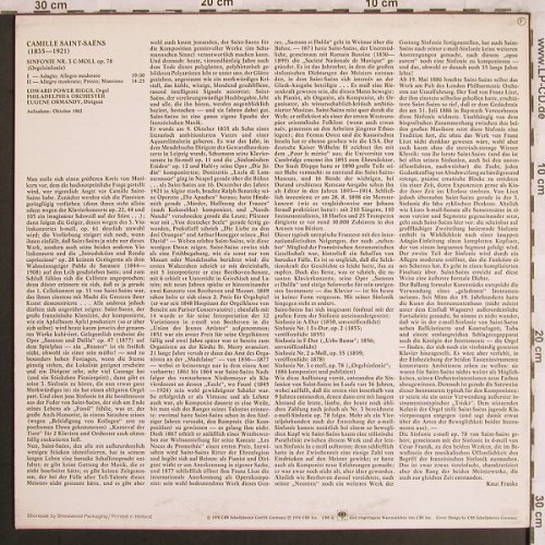 Saint-Saens,Camille: Sinfonie Nr.3 (1962), m-/vg+, CBS(61 035), NL, 1976 - LP - L7861 - 5,00 Euro