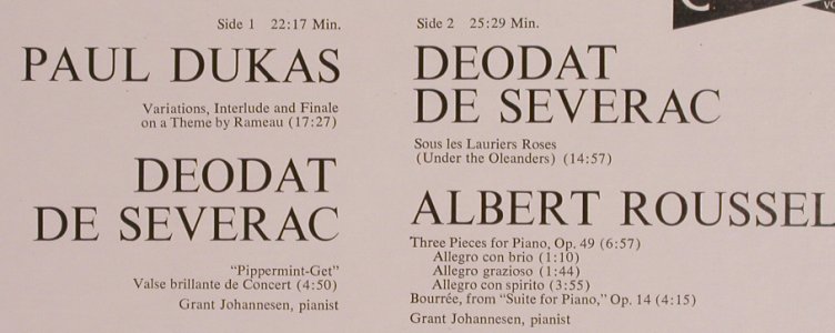 Dukas,Paul/Deodat de Severac/Rousse: Variations,Interlude/Peppermint Get, Candide, m-/vg+(CE 31059), US, Foc, 1972 - LP - L7877 - 9,00 Euro