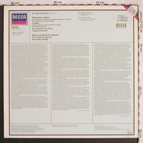 Gershwin,George: Rhapsody In Blue/AnAmerican i Paris, Decca (6.43431 AZ), D, 1987 Typ: LP Best.-Nr.: L7898 Preis: 7,50 Euro