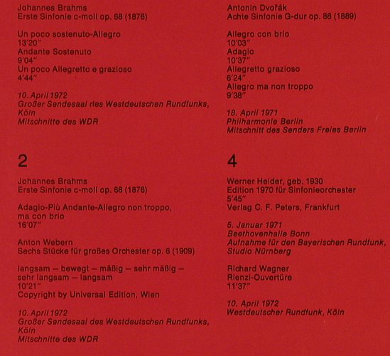 V.A.Bundesjugendorchester: Brahms,Weber,Dyorak,Heider..,Foc, Lufthansa,D.Stift.Musikl (F 60.879/880), D Typ: 2LP Best.-Nr.: L7908 Preis: 9,00 Euro