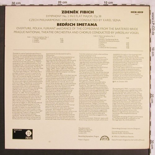 Fibich,Zdenek / Smetana: Symphony No.2 in E Flat Major,op.38, Rediffusion/Supraphon(HCN 8019), UK, 1978 - LP - L7909 - 7,50 Euro