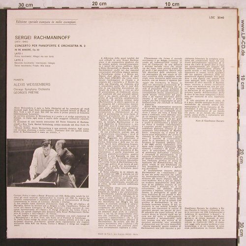 Rachmaninoff,Sergei: Concerto Nr.3 in re Minore,op.30, RCA(LSC 3040), I, 1972 - LP - L7923 - 6,00 Euro