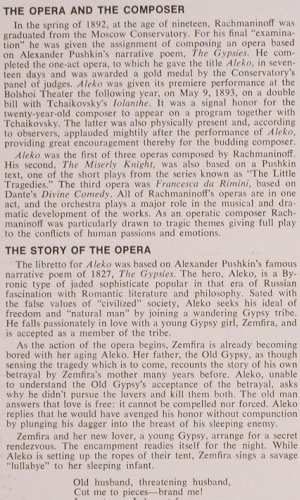 Rachmaninoff,Sergei: Aleko, in russ., Foc, Monitor(HS 90102/3), US, 1975 - 2LP - L7941 - 9,00 Euro
