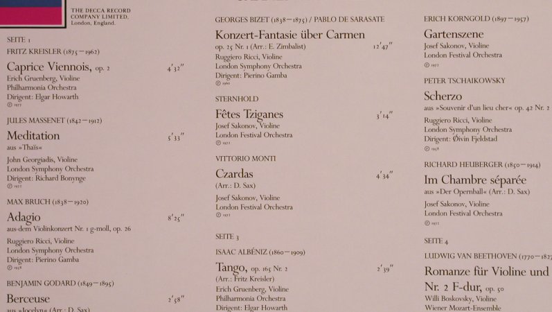 V.A.Carmen-Fantasie: Fritz Kreisler, Jules Massenet..., Decca Noblesse(6.48213 DM), D, Foc, 1984 - 2LP - L7971 - 12,50 Euro