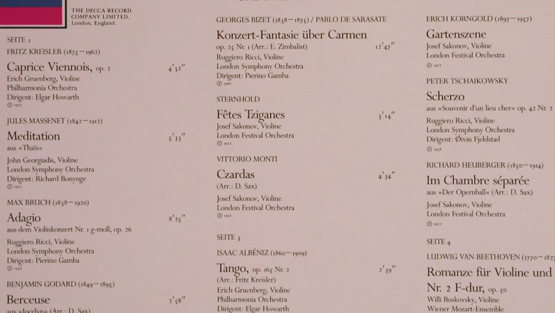 V.A.Carmen-Fantasie: Fritz Kreisler, Jules Massenet..., Decca Noblesse (6.48213 DM), D, Foc, 1984 Typ: 2LP Best.-Nr.: L7971 Preis: 12,50 Euro