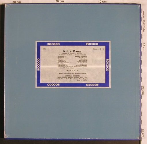 Schmidt,Franz: Motre Dame,Macbeth exp.,Box, Rococo Records (1018), CDN Typ: 3LP Best.-Nr.: L7974 Preis: 24,00 Euro