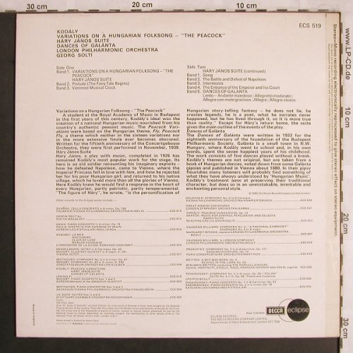 Kodaly,Zoltan: Peacock Variations/Hary Janos-Suite, Decca(ECS 519), UK, Ri, 1969 - LP - L7977 - 7,50 Euro
