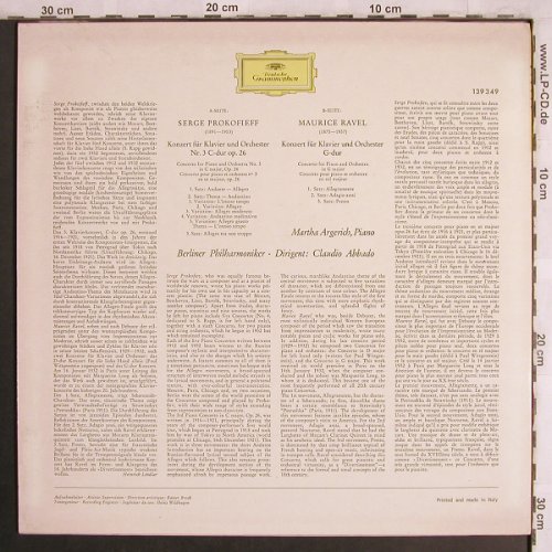 Prokofieff,Serge / Maurice Ravel: Klavierkonzert Nr.3/Klavierkonzert, D.Gr. (139 349), D / I Typ: LP Best.-Nr.: L7983 Preis: 9,00 Euro