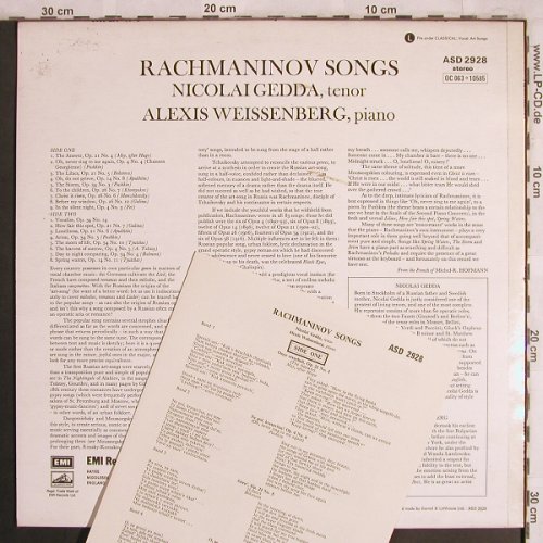 Rachmaninoff,Sergei: Songs, EMI(ASD 2928), UK, 1969 - LP - L7988 - 7,50 Euro