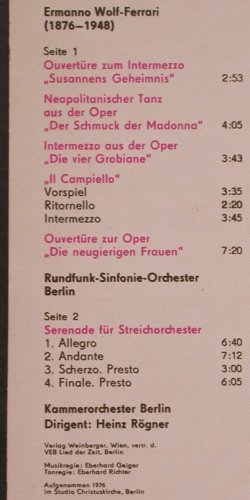 Wolf-Ferrari,Ermanno: Intermezzi u.Ouvertüren,Streicherse, Eterna, m-/vg+(8 26 880), DDR, 1977 - LP - L8024 - 9,00 Euro