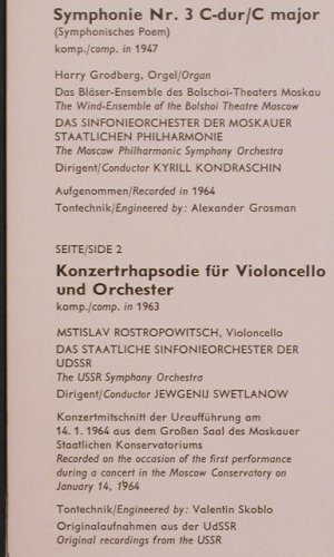 Khachaturian,Aram: Symphonie Nr.3 C-Dur/C major, Melodia/Eurodisc (86 881 KK), D Typ: LP Best.-Nr.: L8048 Preis: 6,00 Euro