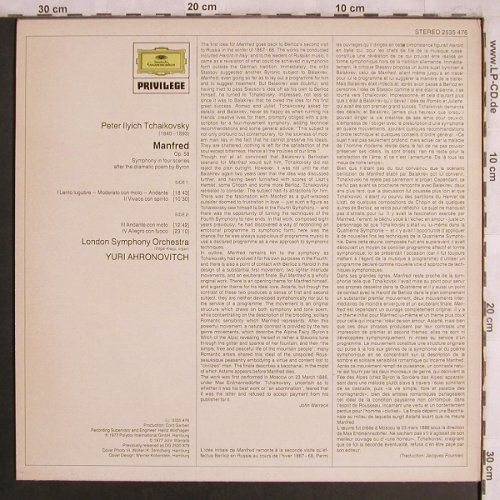 Tschaikowsky,Peter: Manfred Symphony,op.58, m-/vg+, D.Gr. Privilege(2535 476), D, 1977 - LP - L8071 - 5,00 Euro