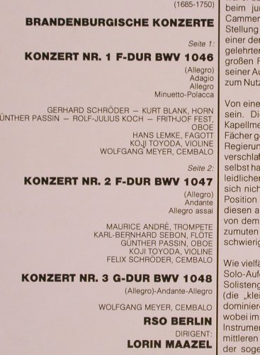 Bach,Johann Sebastian: Brandenburgische Konzerte 1-3, Philips Sequenza(6527 053), NL, Ri,  - LP - L8111 - 6,00 Euro