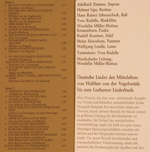 V.A.Goldene Lieder des Mittelalters: 1-3, 60 Tr., MPS (090 209 4), D, Ri, 1969 Typ: 3LP Best.-Nr.: L8116 Preis: 9,00 Euro